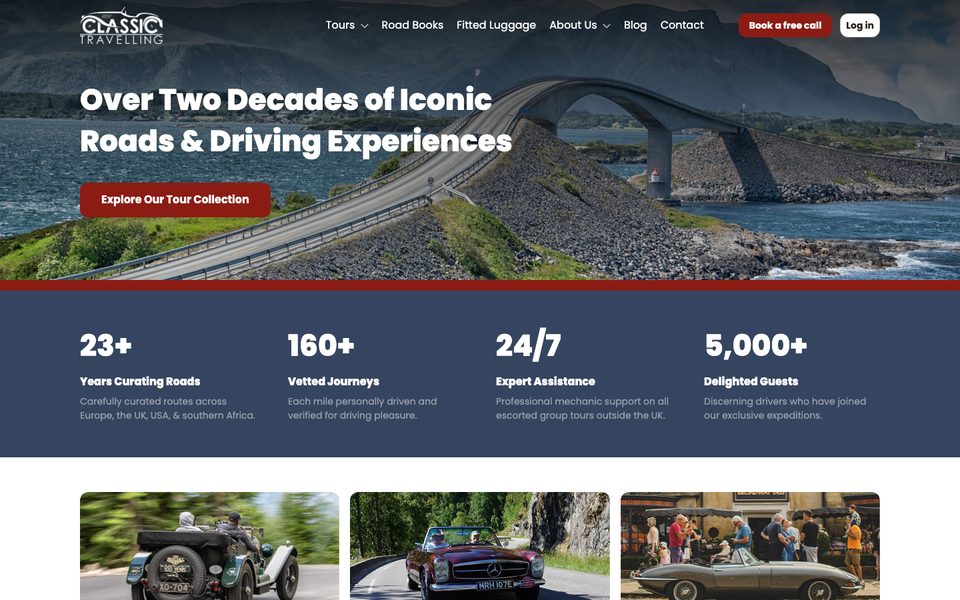 Classic Travelling website